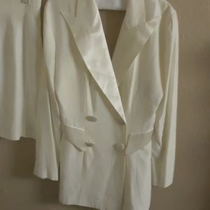 Summer White Satin/Nylon Jacket and skirt.